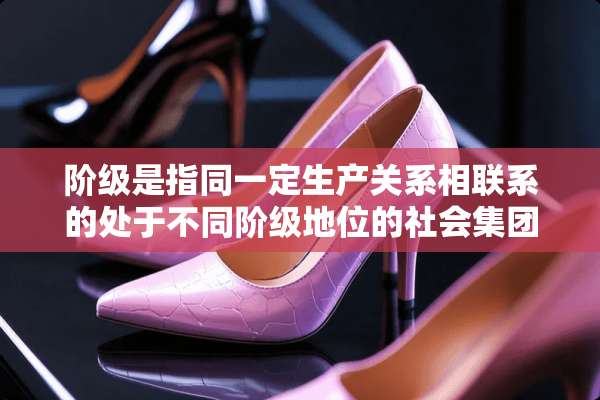 阶级是指同一定生产关系相联系的处于不同阶级地位的社会集团**在阶级社会中