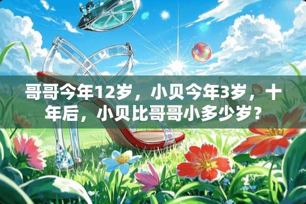 哥哥今年12岁，小贝今年3岁，十年后，小贝比哥哥小多少岁？