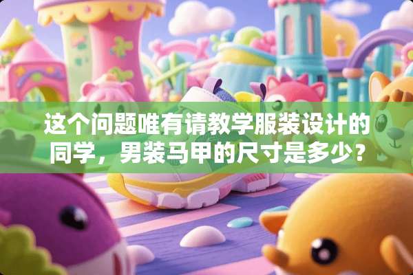 这个问题唯有请教学服装设计的同学，男装马甲的尺寸是多少？