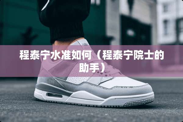 程泰宁水准如何（程泰宁院士的助手）