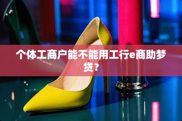 个体工商户能不能用工行e商助梦贷？