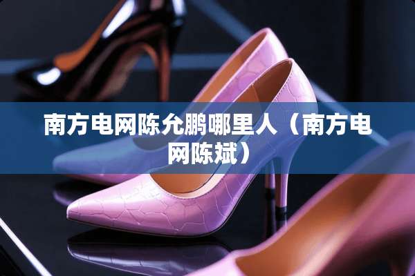 南方电网陈允鹏哪里人（南方电网陈斌）