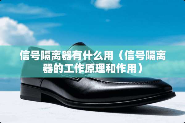 信号隔离器有什么用（信号隔离器的工作原理和作用）