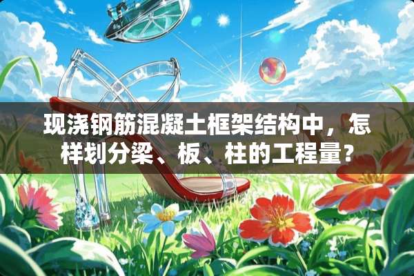 现浇钢筋混凝土框架结构中，怎样划分梁、板、柱的工程量？