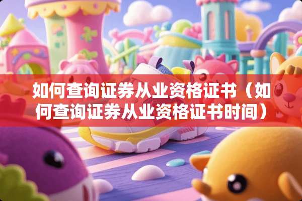 如何查询证券从业资格证书（如何查询证券从业资格证书时间）