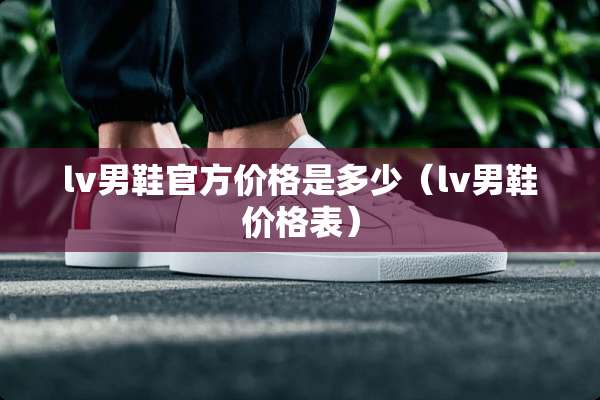 lv男鞋官方价格是多少（lv男鞋价格表）