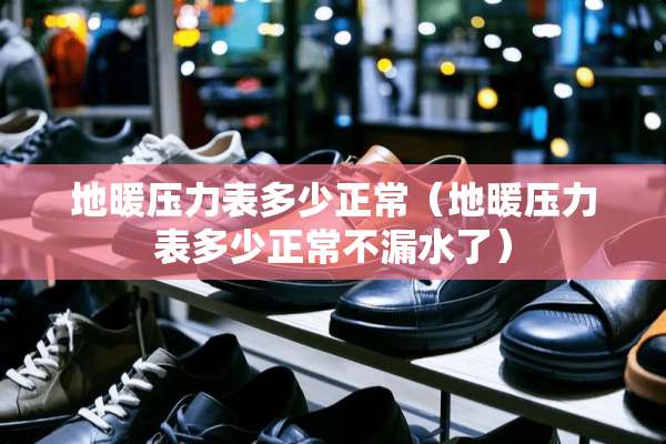 地暖压力表多少正常（地暖压力表多少正常不漏水了）