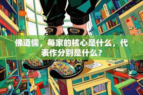 佛道儒，每家的核心是什么，代表作分别是什么？