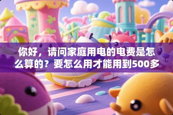 你好，请问家庭用电的电费是怎么算的？要怎么用才能用到500多块的电费？