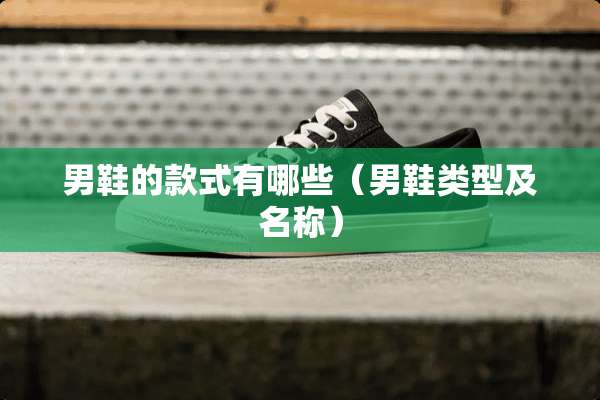 男鞋的款式有哪些（男鞋类型及名称）