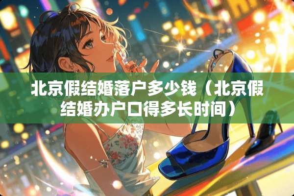 北京假结婚落户多少钱（北京假结婚办户口得多长时间）