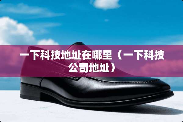 一下科技地址在哪里（一下科技公司地址）