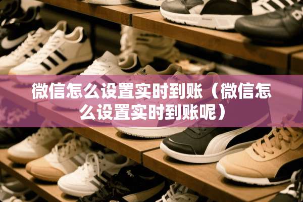 微信怎么设置实时到账（微信怎么设置实时到账呢）