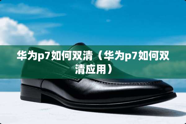 华为p7如何双清（华为p7如何双清应用）