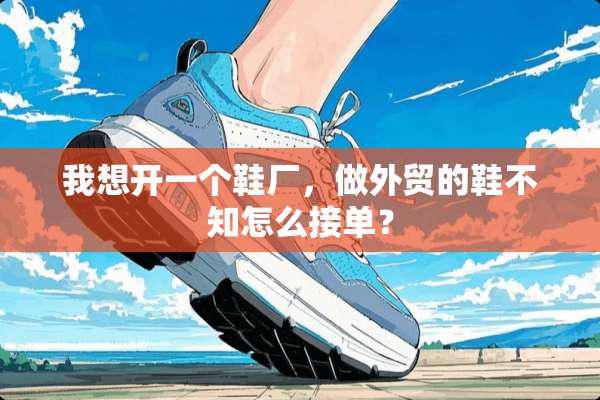 我想开一个鞋厂，做外贸的鞋不知怎么接单？