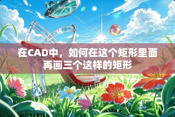 在CAD中，如何在这个矩形里面再画三个这样的矩形