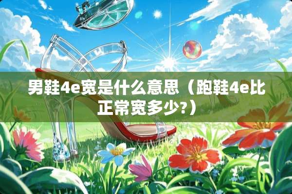 男鞋4e宽是什么意思（跑鞋4e比正常宽多少?）