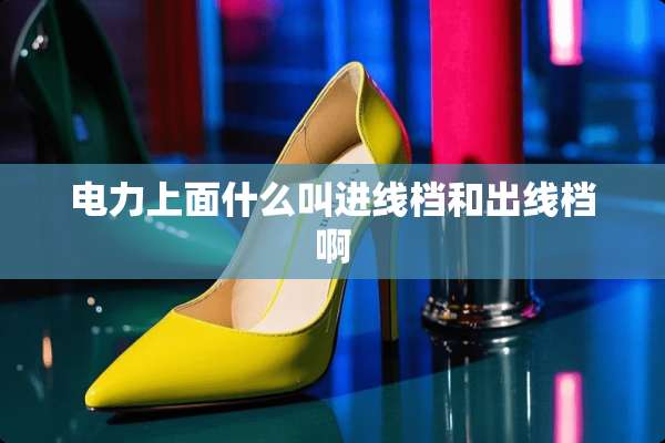 电力上面什么叫进线档和出线档啊