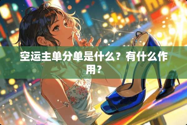 空运主单分单是什么？有什么作用？