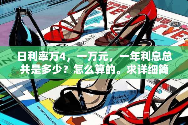 日利率万4，一万元，一年利息总共是多少？怎么算的。求详细简单易懂算法，