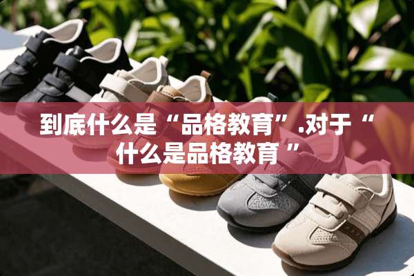 到底什么是“品格教育”.对于“什么是品格教育 ”