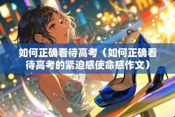 如何正确看待高考（如何正确看待高考的紧迫感使命感作文）
