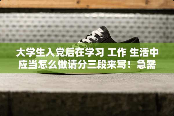 大学生入*后在学习 工作 生活中应当怎么做请分三段来写！急需，谢谢！