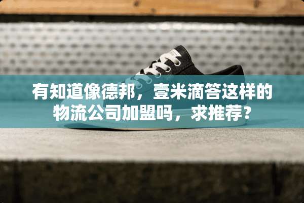 有知道像德邦，壹米滴答这样的物流公司加盟吗，求推荐？