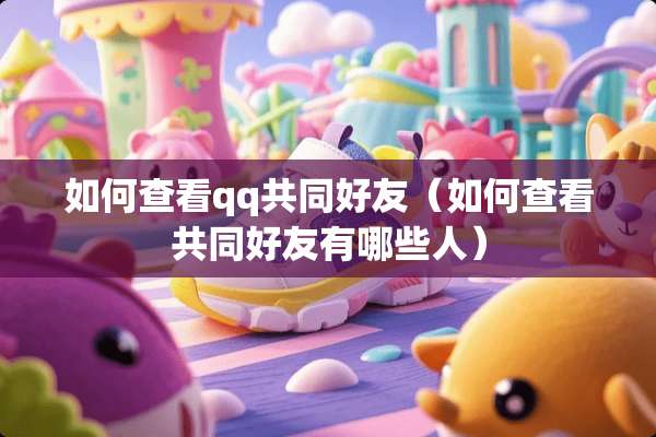 如何查看qq共同好友（如何查看共同好友有哪些人）