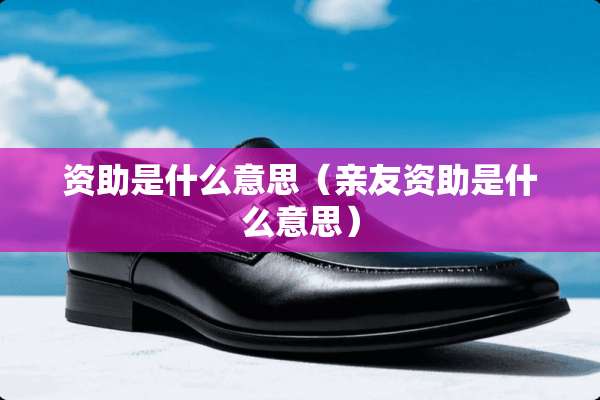 资助是什么意思（亲友资助是什么意思）
