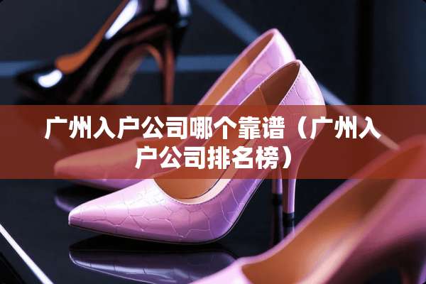 广州入户公司哪个靠谱（广州入户公司排名榜）