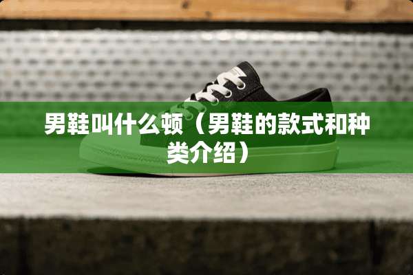 男鞋叫什么顿（男鞋的款式和种类介绍）