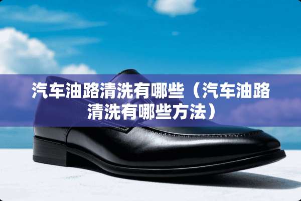 汽车油路清洗有哪些（汽车油路清洗有哪些方法）