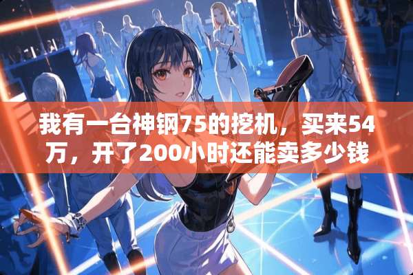 我有一台神钢75的挖机，买来54万，开了200小时还能卖多少钱？