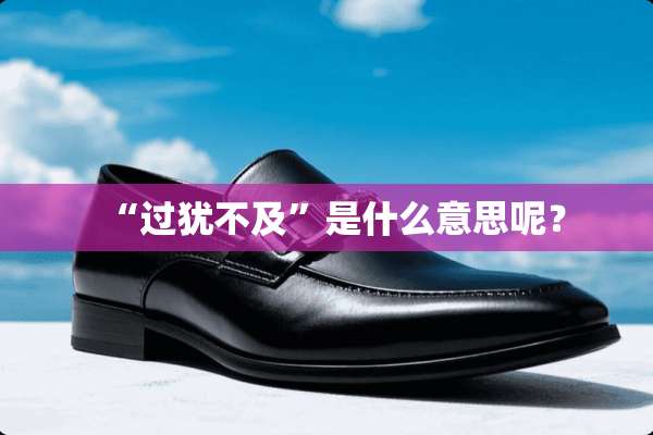 “过犹不及”是什么意思呢？