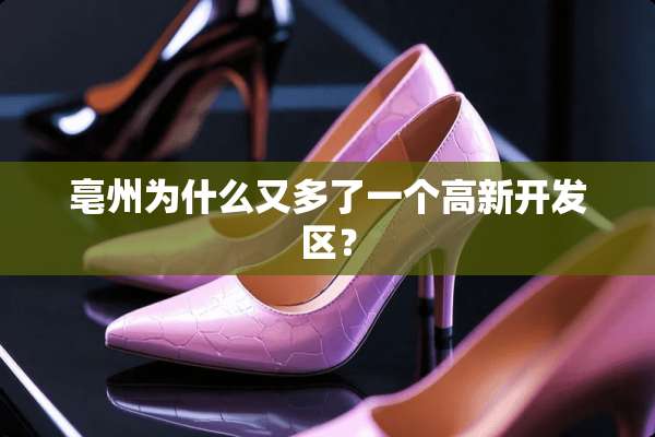 亳州为什么又多了一个高新开发区？