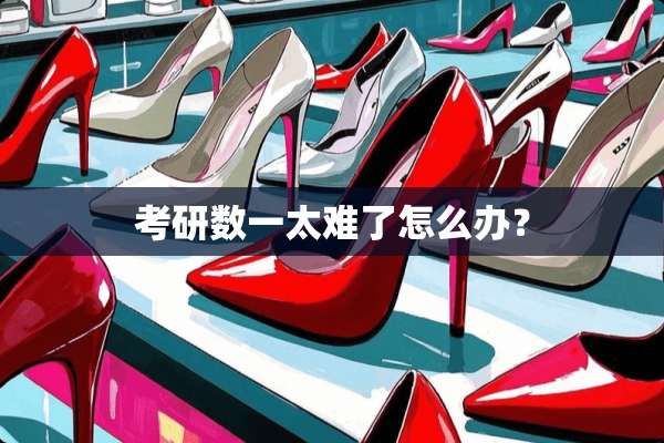 考研数一太难了怎么办？