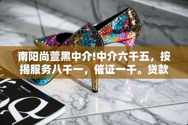南阳尚萱黑中介!中介六千五，按揭服务八千一，催证一千。贷款服务费？