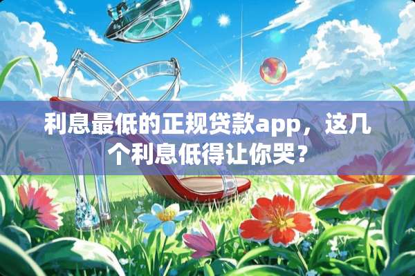 利息最低的正规贷款app，这几个利息低得让你哭？