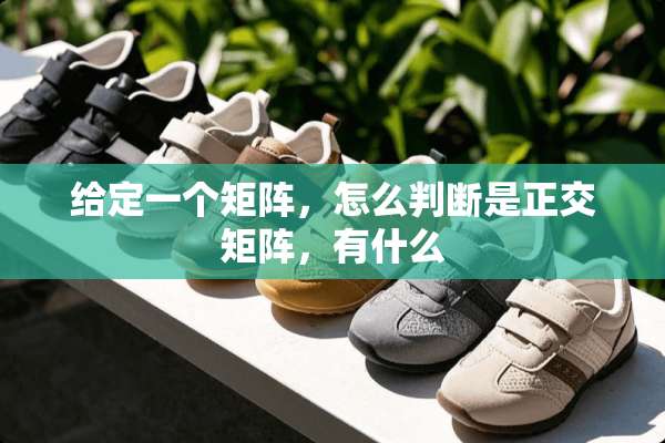 给定一个矩阵，怎么判断是正交矩阵，有什么