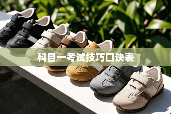 科目一考试技巧口诀表