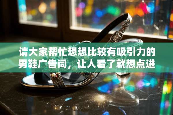 请大家帮忙想想比较有吸引力的男鞋广告词，让人看了就想点进去买的？