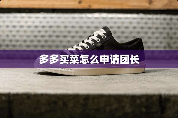 多多买菜怎么申请团长