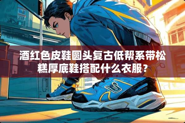 酒红色皮鞋圆头复古低帮系带松糕厚底鞋搭配什么衣服？
