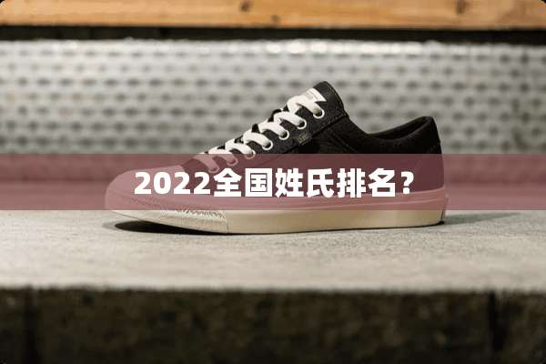 2022全国姓氏排名？