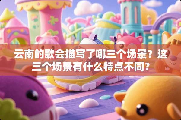 云南的歌会描写了哪三个场景？这三个场景有什么特点不同？