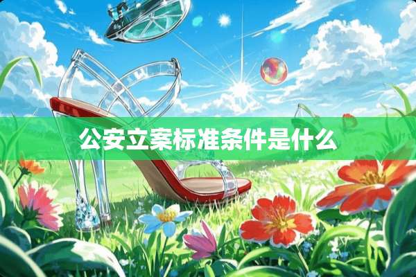 **立案标准条件是什么