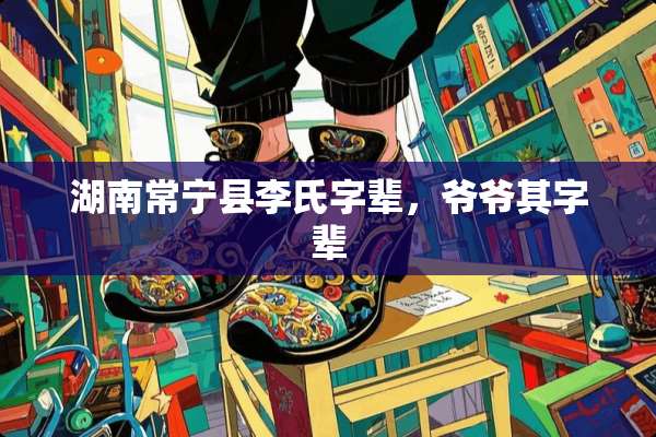 湖南常宁县李氏字辈，爷爷其字辈