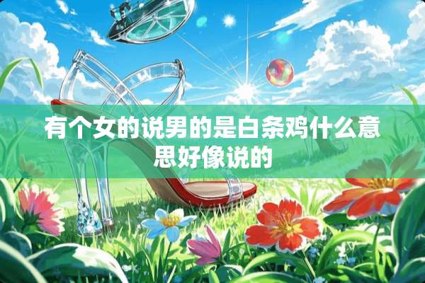 有个女的说男的是白条鸡什么意思好像说的