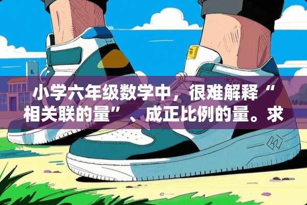 小学六年级数学中，很难解释“相关联的量”、成正比例的量。求帮助。